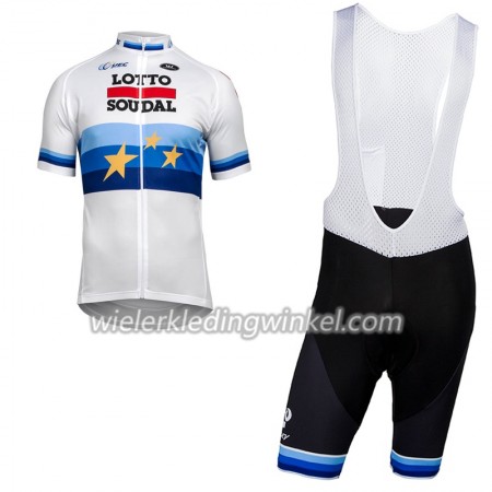 Set Fietsshirt + Korte Koersbroek 2018 Lotto Soudal Europees kampioenschap